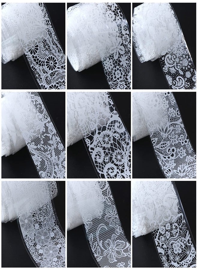 DANNEASY Nail Foil Transfer, DANNEASY 30 Roll Black White Laser Lace Retro Foils Nail Stickers Holographic Nail Art Foil Transfer Starry Sky Nails Art Design Stickers Decals for Women Kids - Image 5
